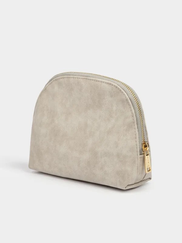 Косметикалық сөмке, 17х15 см, полиуретан, сұр, Krast, image-2