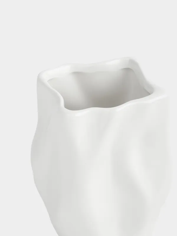 Ас үй ыдыстарына арналған тұғыр, 15 см, керамика, сүт түстес, Толқынды жиек, Crumple, image-2