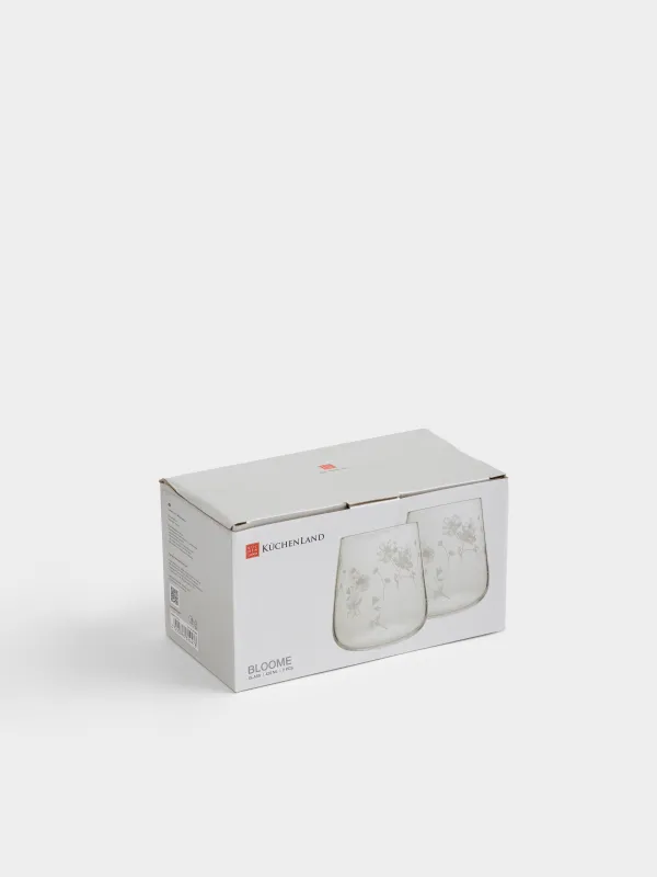 Стакан, 420 мл, 2 шт, Белые цветы, Bloome, image-3
