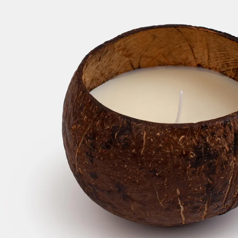 Свеча ароматическая, 8х12 см, в кокосовом подсвечнике, Summer Sunset, Coast, image-2