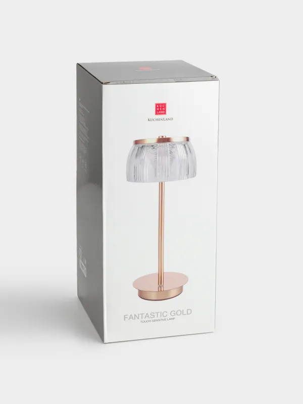 Светильник сенсорный, 31 см, беспроводной, металл/пластик, золотистый, Торшер, Fantastic gold, image-4