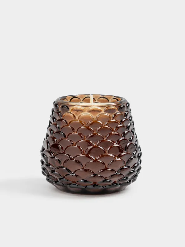 Хош иісті шам, см, шам ұстағышта, қоңыр, Хош иіс, Шырша бүршігі, Қысқы дәм, image-0