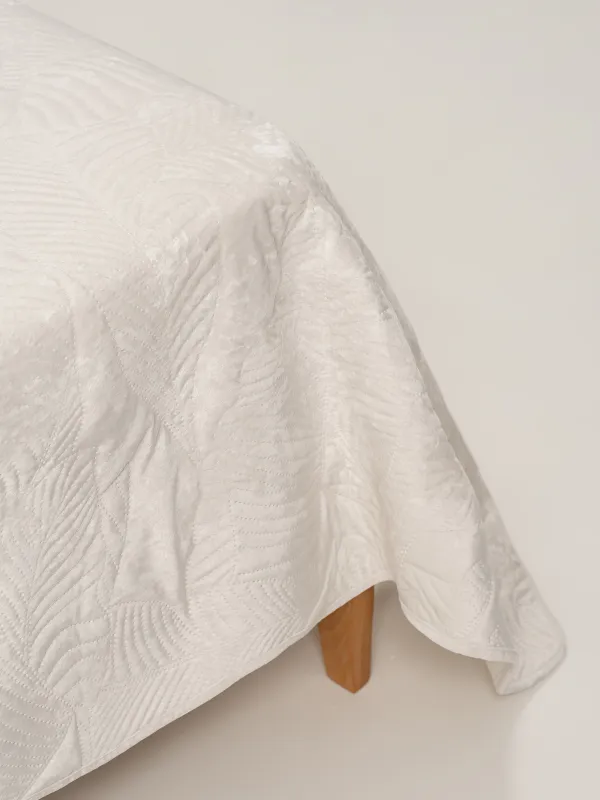 Көрпе, 220х240 см, көрпе, барқыт / микрофибра, сүт, жапырақтар, Stitch velvet, image-4