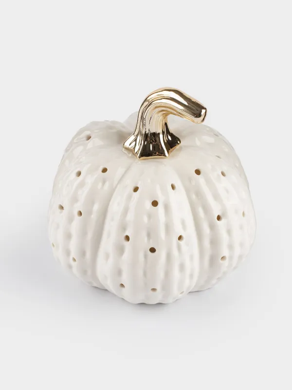 Сәндік шам, см, фарфор P, ақ, Асқабақ, Golden glow, image-1