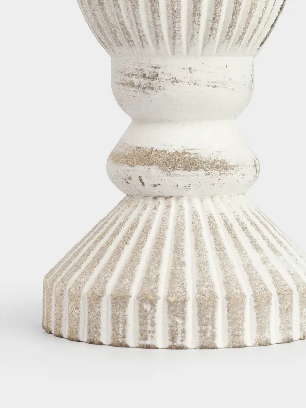 Подсвечник, 26 см, на ножке, дерево, белый, Ethno, image-2