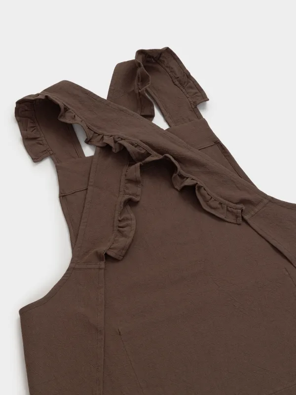 Фартук-платье, 85х85 см, хлопок, с рюшами, серо-бежевый, Ruffles, image-3