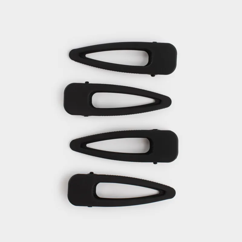 Заколка для волос, 8 см, 4 шт, металл, черная, Basic