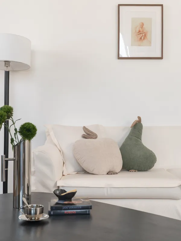 Сәндік жастық, 45x54 см, букле, бежевый, алма , Boucle figure, image-3