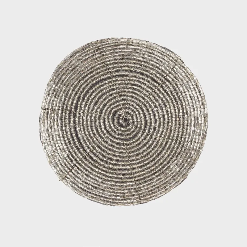 Шыныаяқ асты түпқойма, 10 см, 2 дана, бисер, дөңгелек, күміс, Shiny beads, image-2