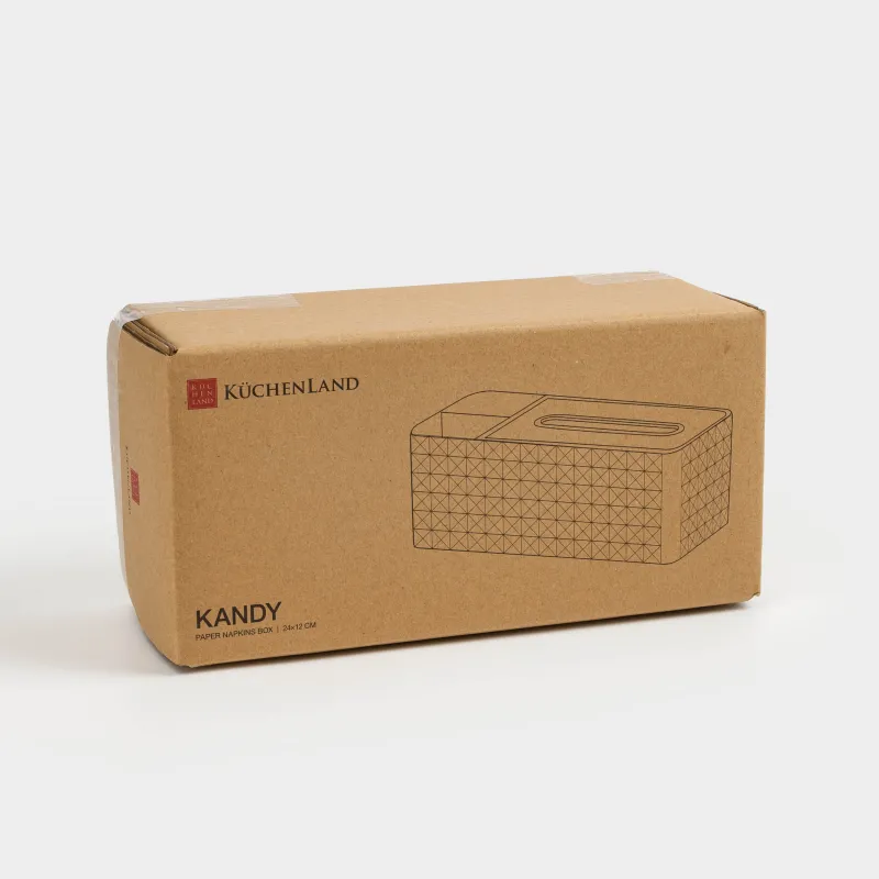 Қағаз майлықтарға арналған қорап, 24х12 см, органайзері бар, серіппесі бар, пластик/металл, Kandy, image-7