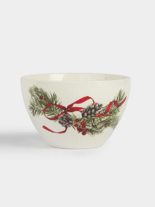 Кесе, 14х8 см, фарфор N, ақ, дақты, Шырша бүршіктері мен шетен, Rowan delice, image-0