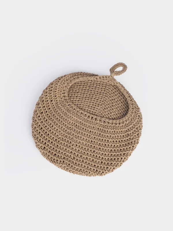 Корзина для хранения, 27х36 см, плетеная, подвесная, полиэстер, круглая, коричневая, Bolsa, image-5