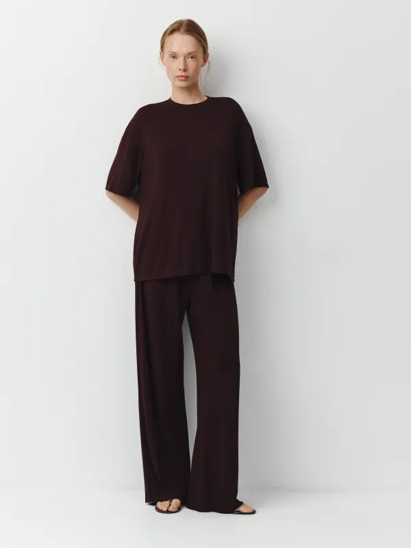 Әйелдер шалбары, үйге арналған, өлшемі S, бамбук/эластан К, қоңыр, Elodie, image-0