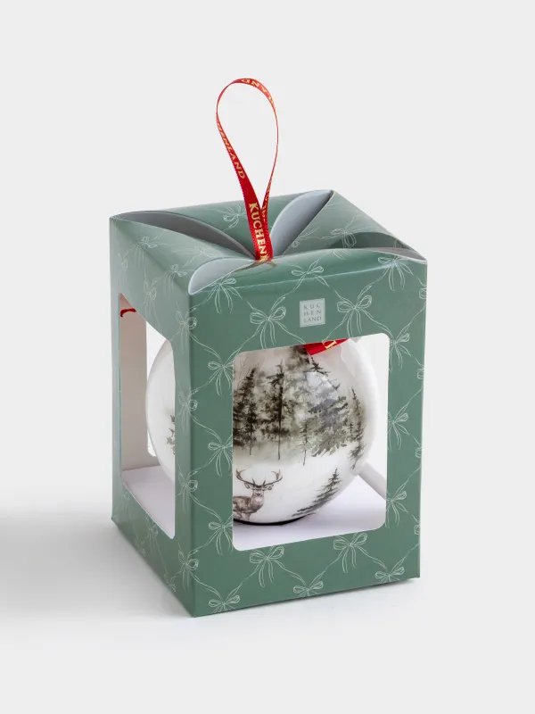 Игрушка елочная, 7 см, пенопласт, Шар, Олень, Ball print, image-3