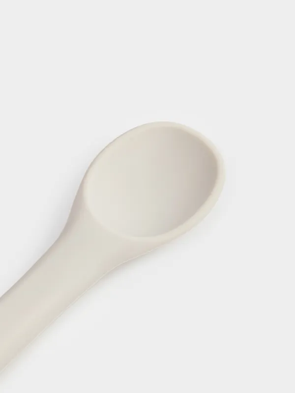 Қасық, балаларға арналған, 14 см, силикон, сұр, Kiddy, image-1