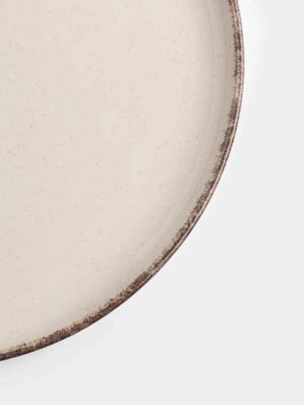 Тарелка обеденная, 28 см, каменная керамика, бежевая, в крапинку, Speckled glaze, image-6