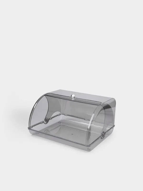 Хлебница, 30х26х17 см, пластик, прямоугольная, светло-серая, Grey kitchen, image-2