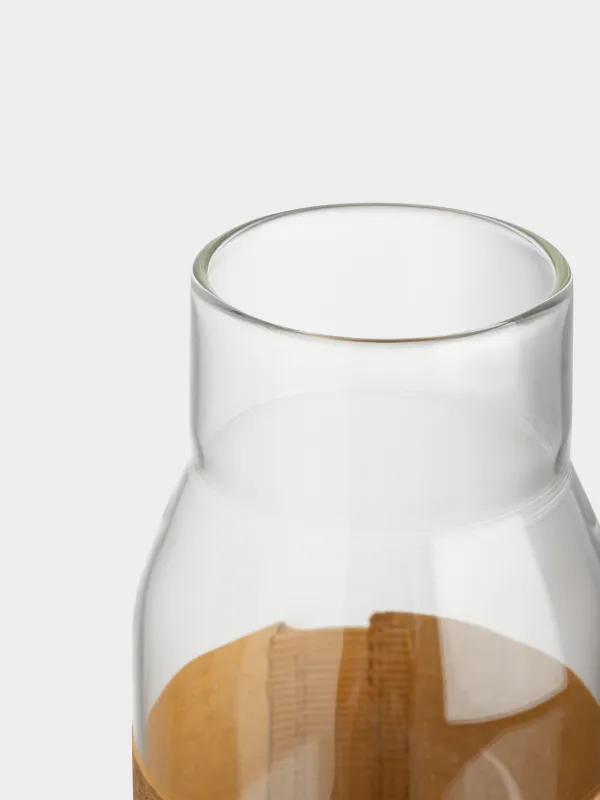 Бутылка для напитков, 1,25 л, с зарфом, стекло Б/пробка, Clear font, image-3