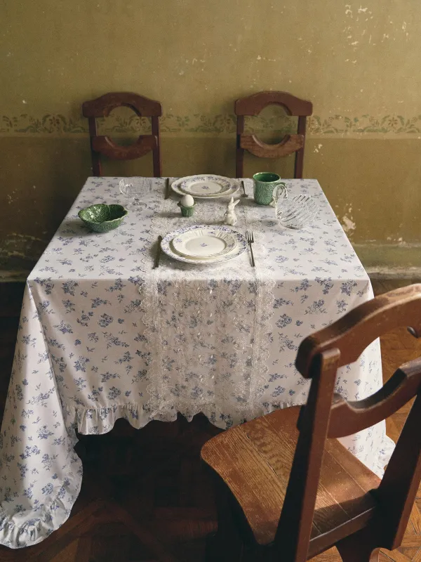 Үстел төсеніші, 40х160 см, шілтерлі, полиэстер, ақ, Шілтерлі гүлдер, Flowers lace, image-9