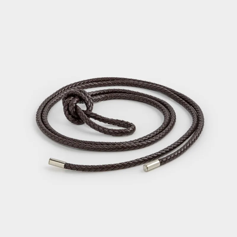 Ремень женский, единый размер, полиуретан, коричневый, Шнур, Cord