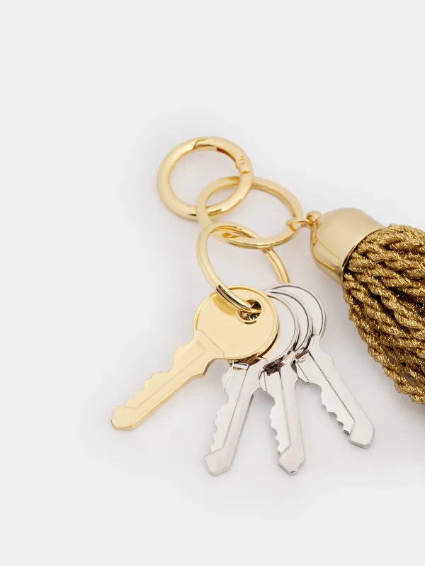 Салпыншақ, 13 см, металл/полиэстер, күміс, Шашақ, Keychain, image-1