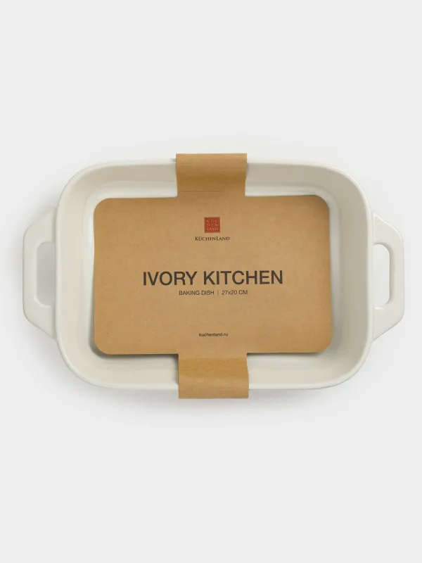 Форма для запекания, 27х20 см, керамика, прямоугольная, молочная, Cakes ivory, image-7