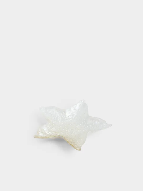 Ыдыс, 27х4 см, шыны, сүт және алтын түстес, Теңіз жұлдызы, Starfish, image-0