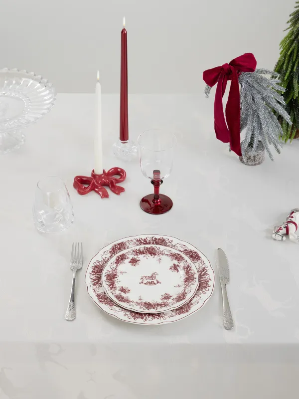 Дастархан, 160х160 см, жаккард, полиэстер, сұр-сарғылт-қоңыр, Жылқылар, Graceful horses, image-1