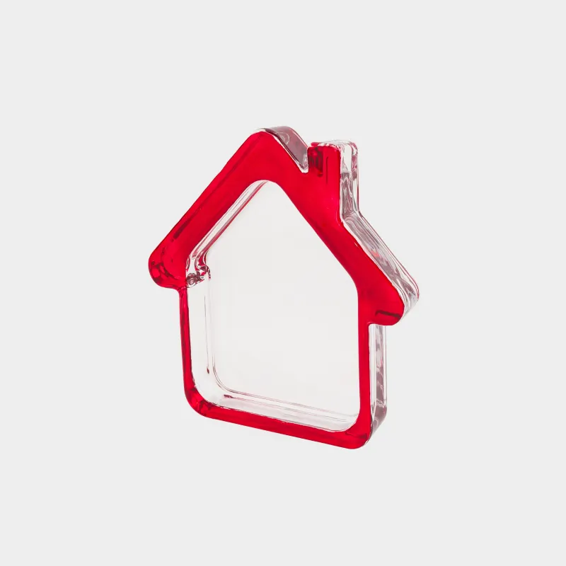 Блюдо, 18х19 см, стекло, с красным кантом, Дом, House shape, image-3