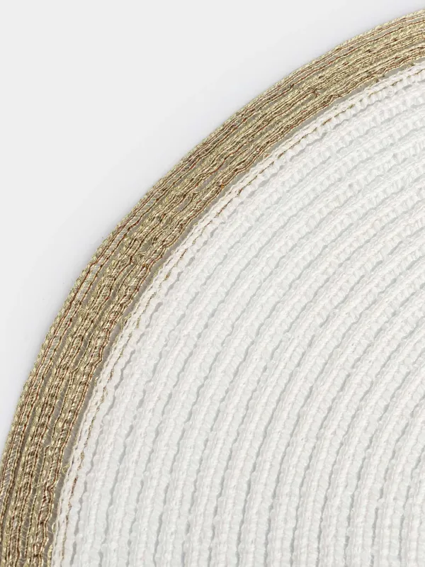 Аспаптарға арналған майлық, 38 см, полиэстер, дөңгелек, ақ, алтын жиек, Rotary rim, image-2