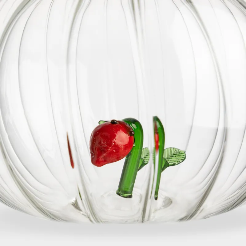 Кувшин, 1,3 л, стекло Б, зеленая ручка, Клубника, Camellia decor, image-5