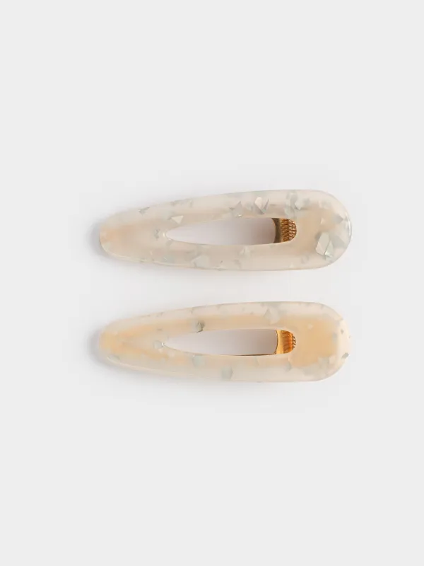 Шаш қыстырғыш, 7 см, 2 дана, акрил/металл, інжу-маржан, Гламур, Glam, image-0