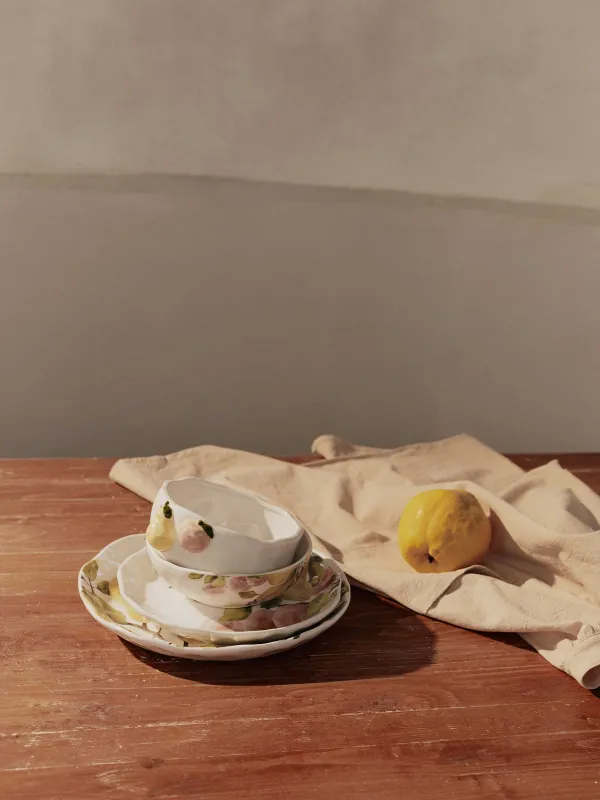 Салатник, 17х6 см, Груши и сливы на ветке, Crumple print, image-6