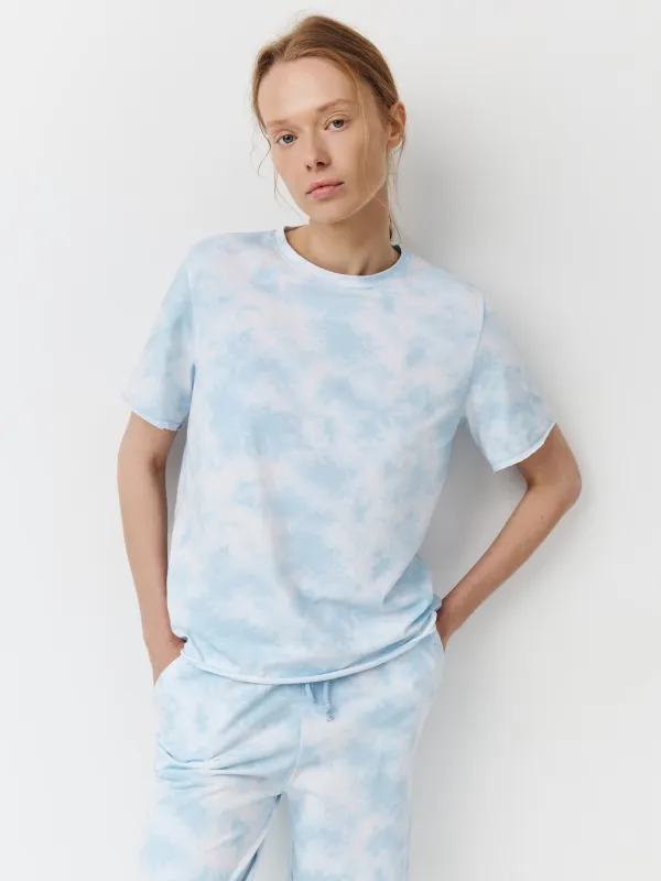 Әйелдер футболкасы, үйге арналған, өлшемі S, мақта/эластан, көгілдір, Jocelyn, image-2