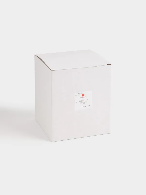 Мүсінше, жарықтандырылған, 15 см, айналмалы, шыны/пластик, қола, Шырша шары, Bronze style, image-4