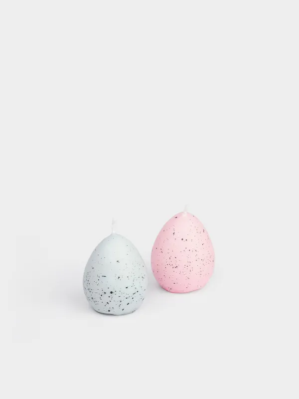 Свеча, 4x5 см, 2 шт, голубая/розовая, в крапинку, Яйцо, Easter, image-2
