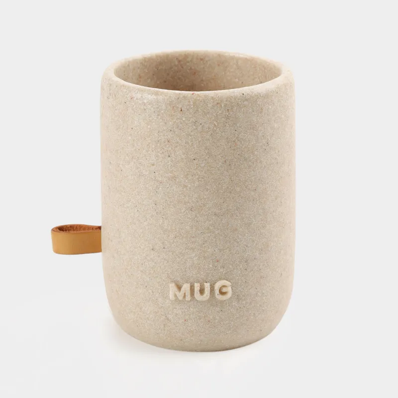 Жуынатын бөлмеге арналған стақан, 10 см, полирезин, сарғылт-қоңыр, дақ, Dune