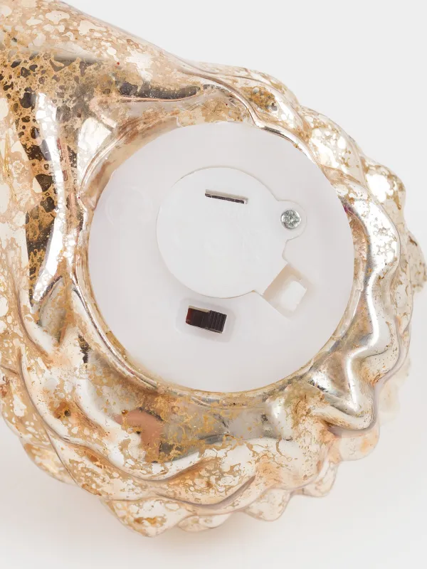 Мүсінше, жарықтандырылған, 11 см, шыны, шампан, Кірпі, Patina, image-4