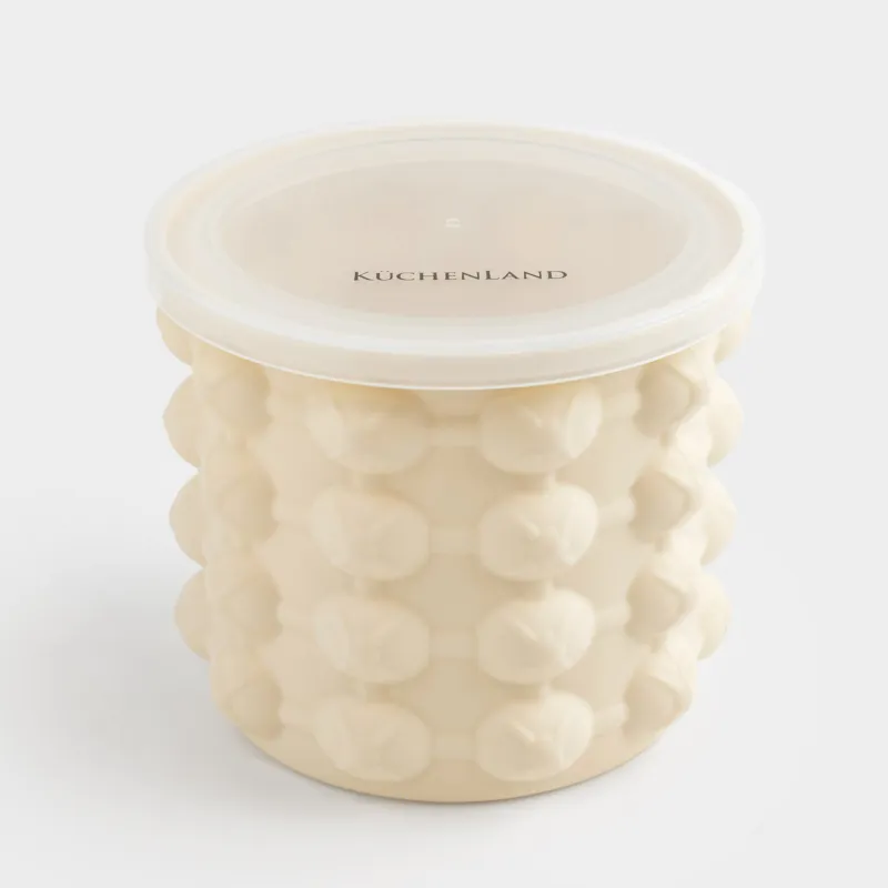 Мұзға арналған қалып, 11х10 см, 40 бөлім, қақпағы бар, силикон/пластик, сүт түстес, Soft kitchen