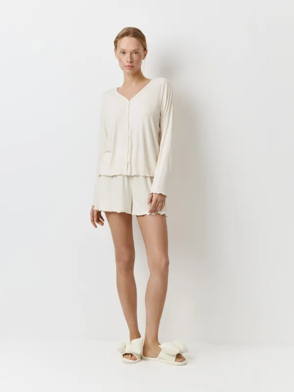 Шорты женские, домашние, с рюшами, Rosemary, image-0