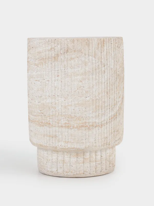 Кофе үстелі, 47х34 см, магний/шыны талшық, дөңгелек, сарғылт-қоңыр, Antic, image-4