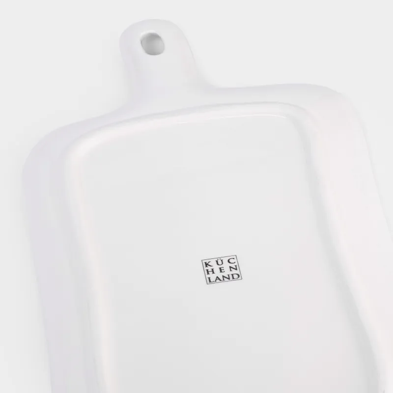 Сервистік ыдысы, 16х31 см, тұтқасы бар, керамика, сүт түстес, гүлдер, El floria, image-4