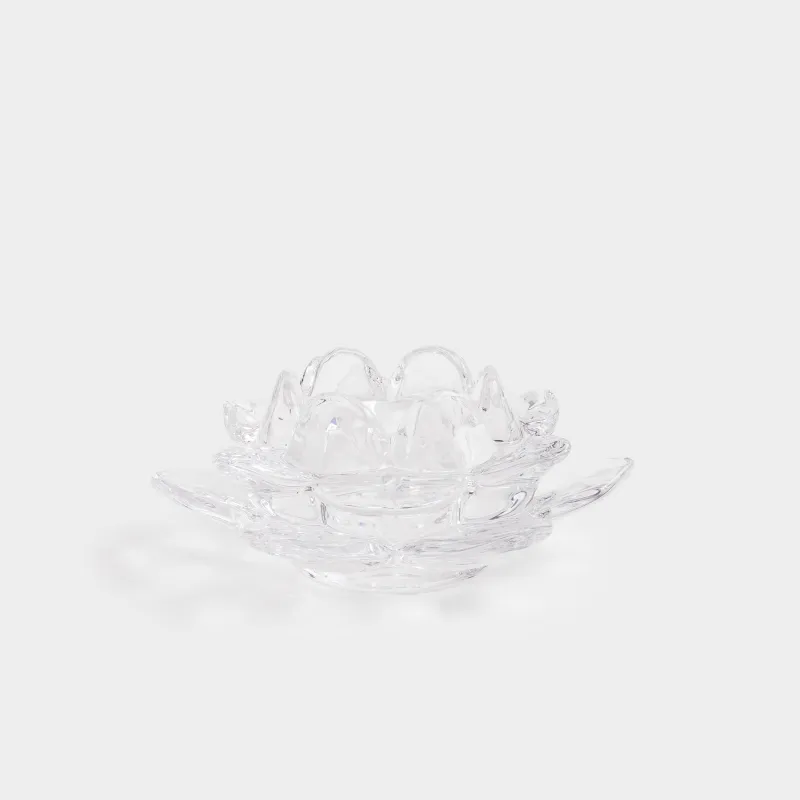 Подсвечник, 12x5 см, для чайной/тонкой свечи, стекло, Лотос, Lotus