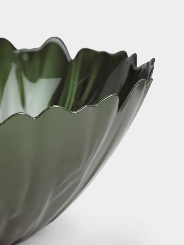 Ваза для фруктов, 25х12 см, стекло, зеленая, Verge, image-4
