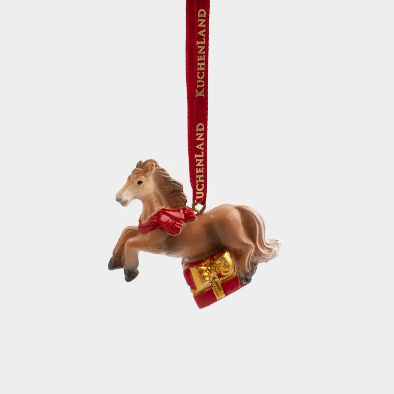 Шырша ойыншығы, 5 см, полирезин, қоңыр, Жылқы, Figure christmas