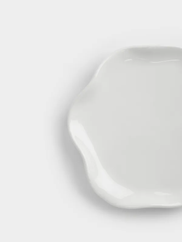 Қасық тұғыры, 12 см, керамика, сүт түстес, Толқынды жиек, Crumple, image-2