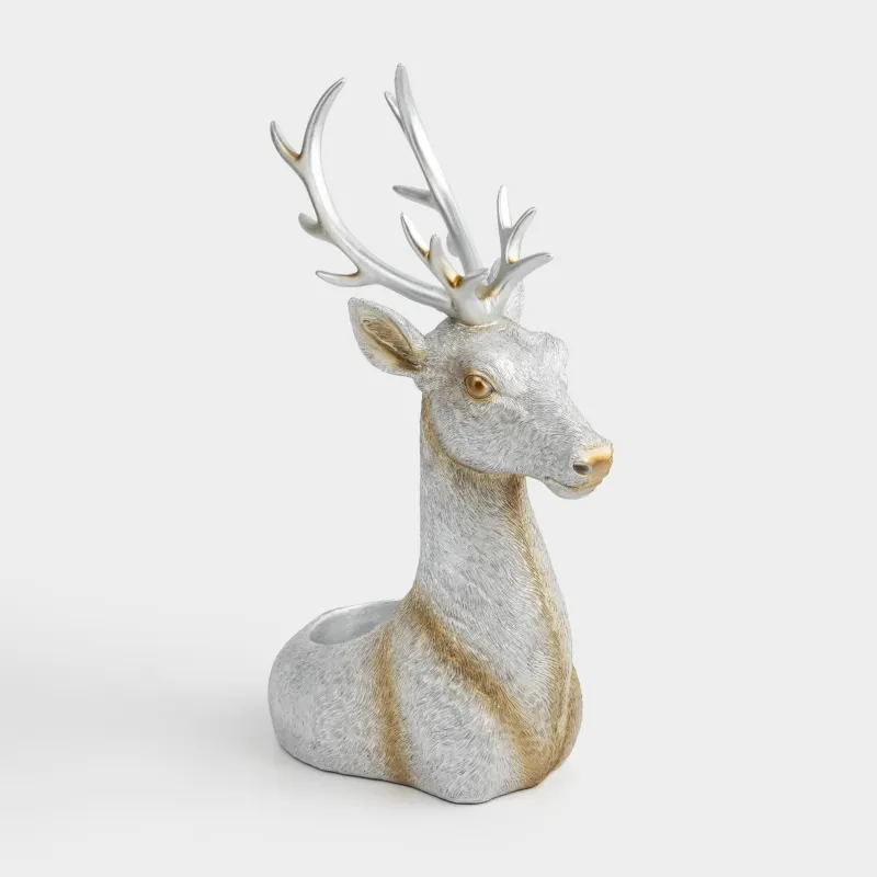 Подставка для бутылки, 12х33 см, полирезин, серебристая, Олень, Arctic deer