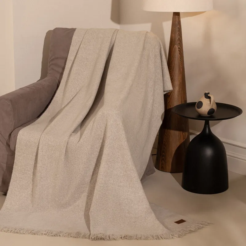 Көрпе, 130х170 см, шашағы бар, полиэстер, ашық қоңыр, Neutral