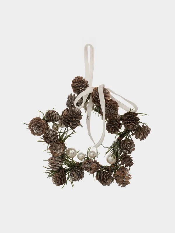 Сәндік гүл шоғы, 9/18 см, пластик/металл, Моншақтары бар шырша бүршіктері, Conifer delice, image-0