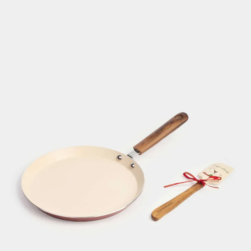 Сковорода блинная, 22 см, с лопаткой, металл/пластик, красная, Лошадка, Christmas tree